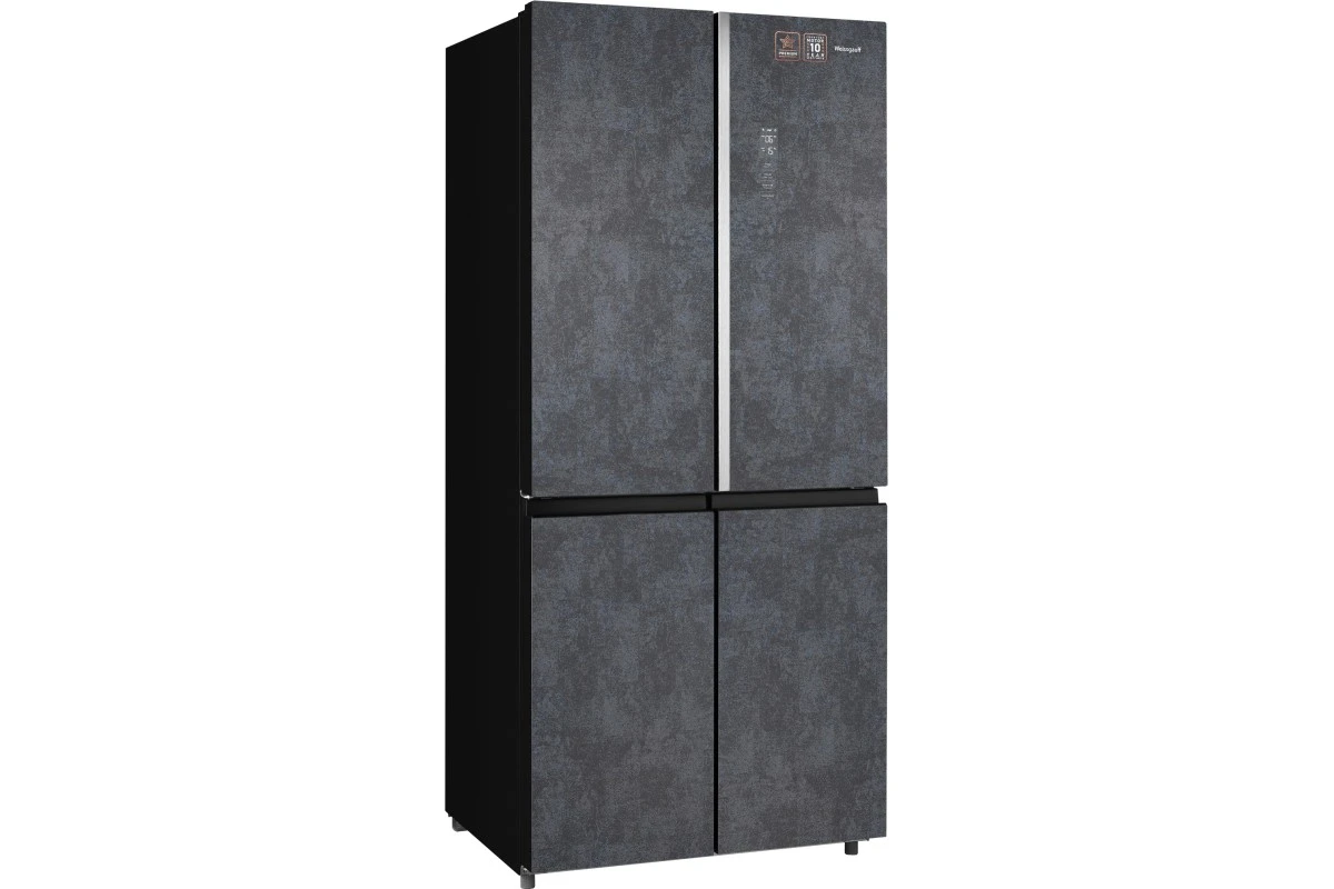 Отдельностоящий холодильник с инвертором Weissgauff WCD 590 Nofrost Inverter Premium EcoFresh Rock Glass