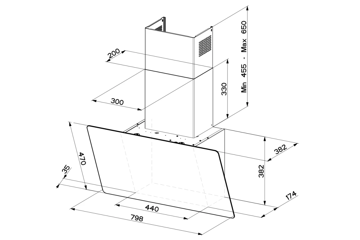 Наклонная вытяжка Faber V-AIR KL A80 330.0615.685