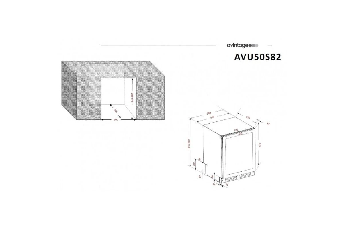 Монотемпературный винный шкаф Avintage AVU50S82