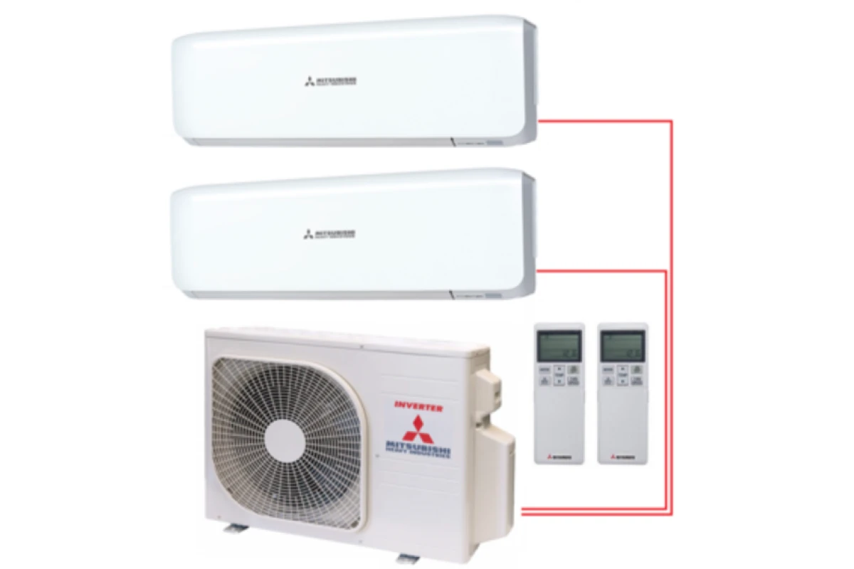 Мульти сплит-система на 2 комнаты Mitsubishi Heavy Free Match SCM40ZS-W/SKM20ZSP-W*2шт