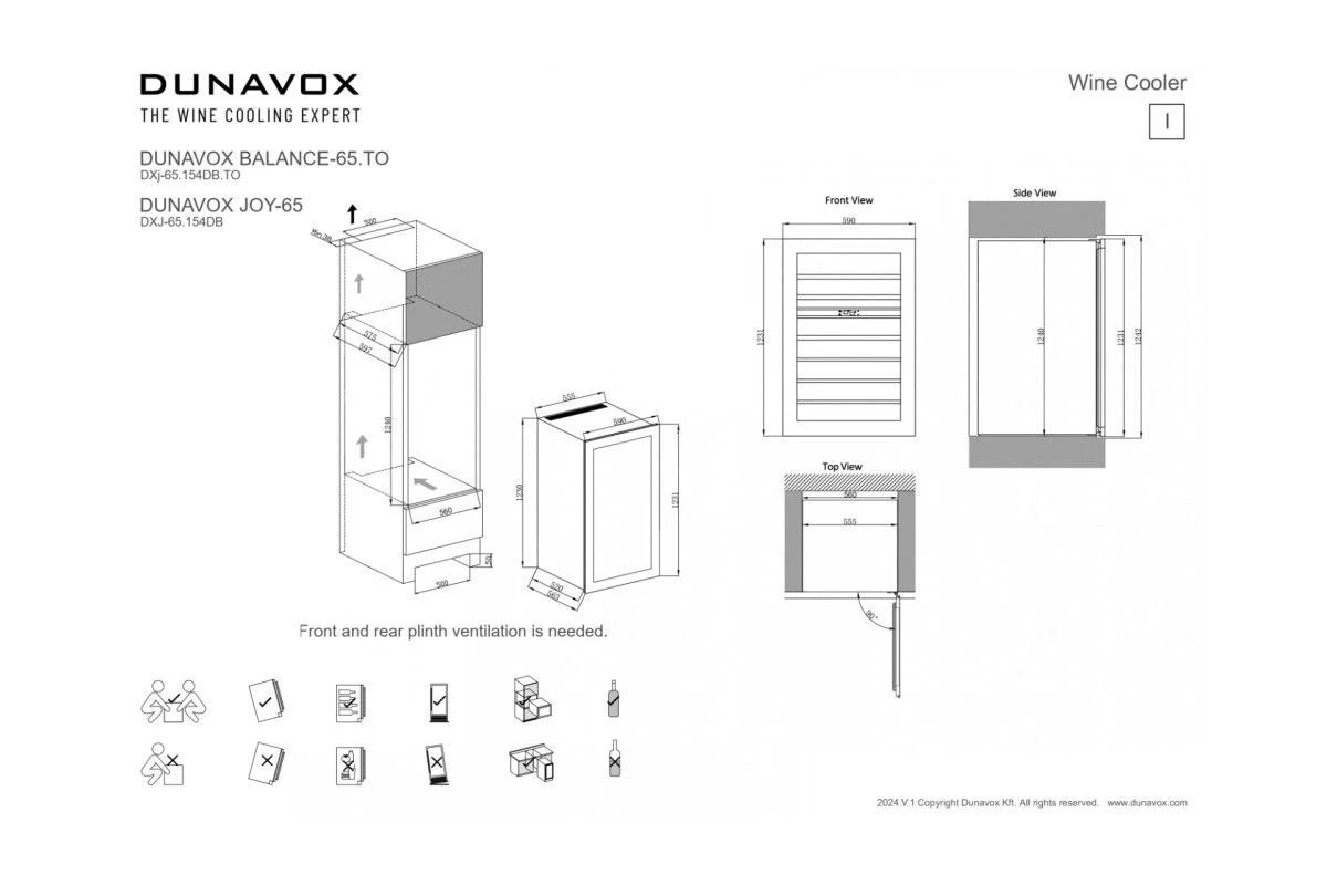 Винный шкаф Dunavox DXJ-65.154DB