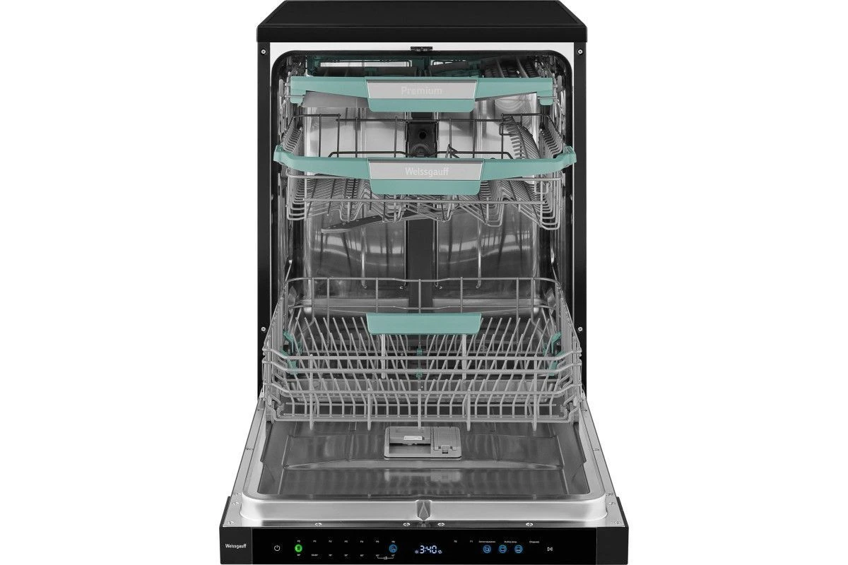 Посудомоечная машина с авто-открыванием и инвертором Weissgauff DW 6114 Inverter Touch AutoOpen Black