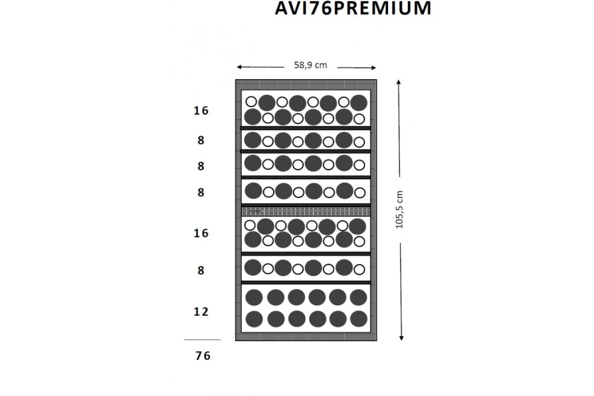 Двухзонный винный шкаф Avintage AVI76PREMIUM