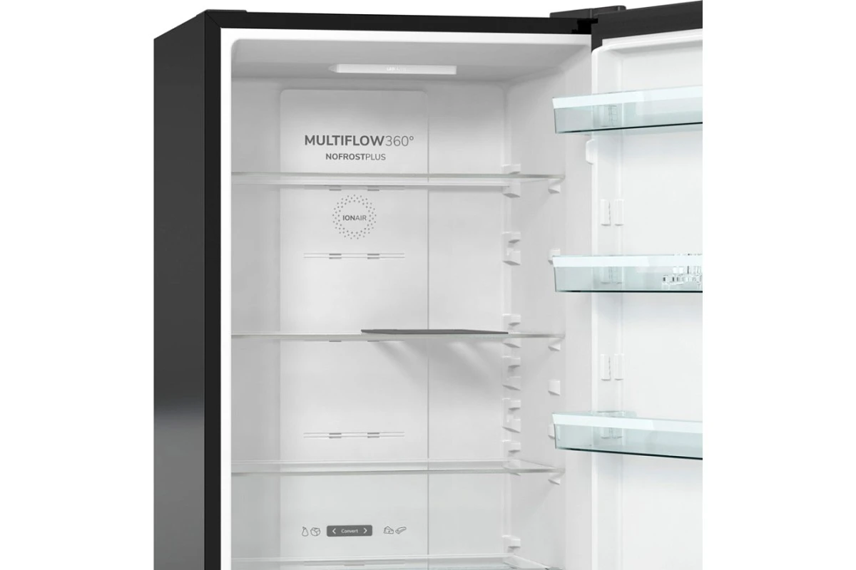 Отдельностоящий двухкамерный холодильник Gorenje NRK6201SYBK