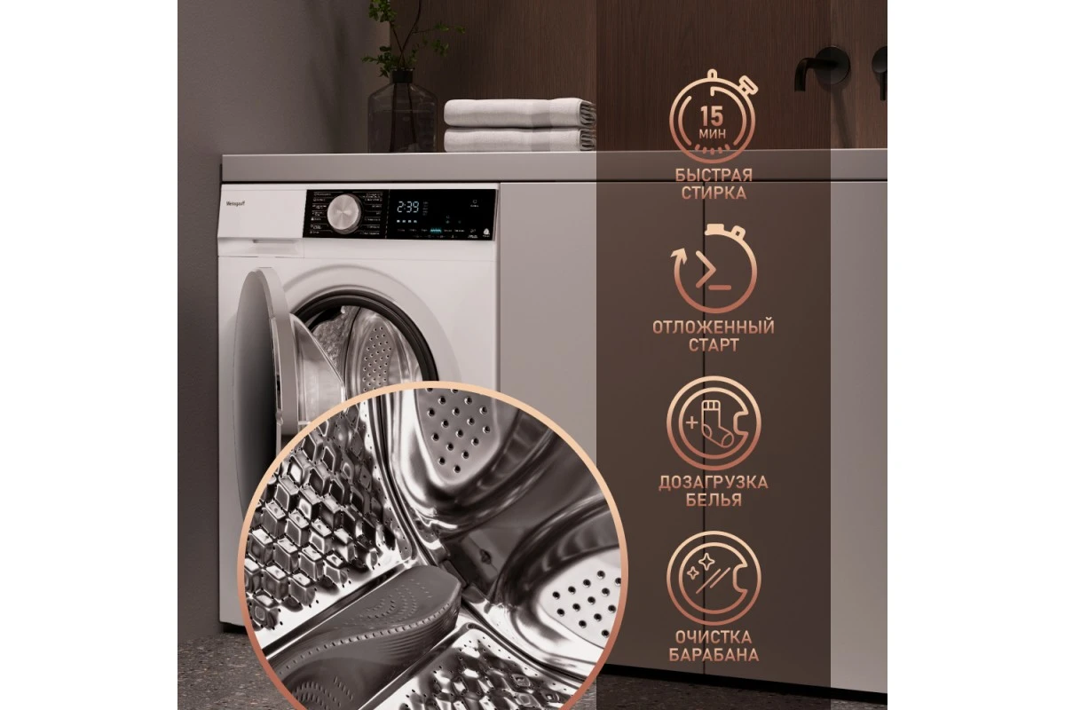Стиральная машина с сушкой Weissgauff WMD 47148 DC Inverter Steam