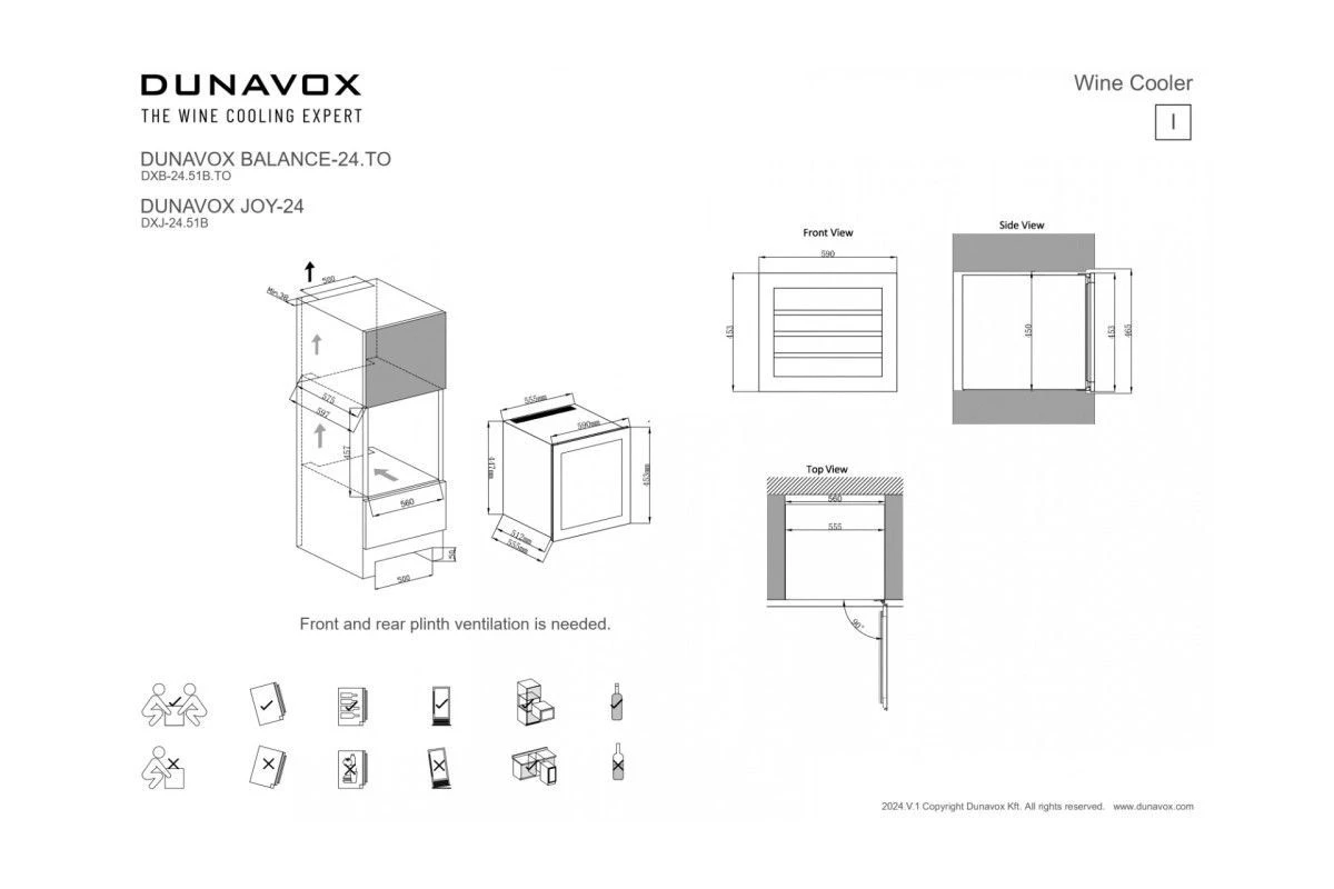 Винный шкаф Dunavox DXB-24.51B.TO