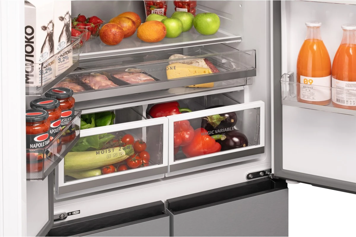 Отдельностоящий холодильник Weissgauff WFD 450 Built-in Inverter NoFrost Inox