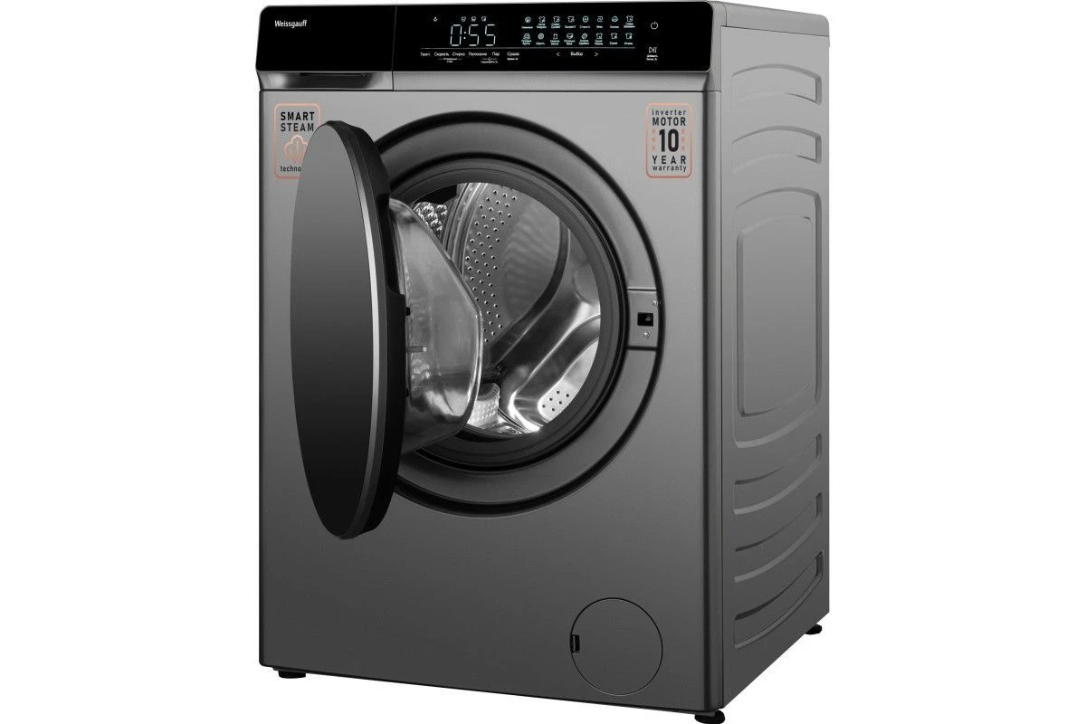 Стиральная машина с сушкой Weissgauff WMD 888 Touch Inverter Steam Silver