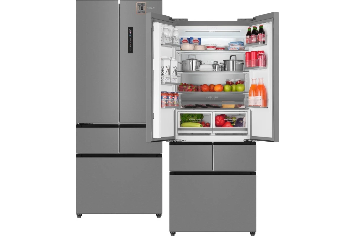 Отдельностоящий холодильник Weissgauff WFD 450 Built-in Inverter NoFrost Inox
