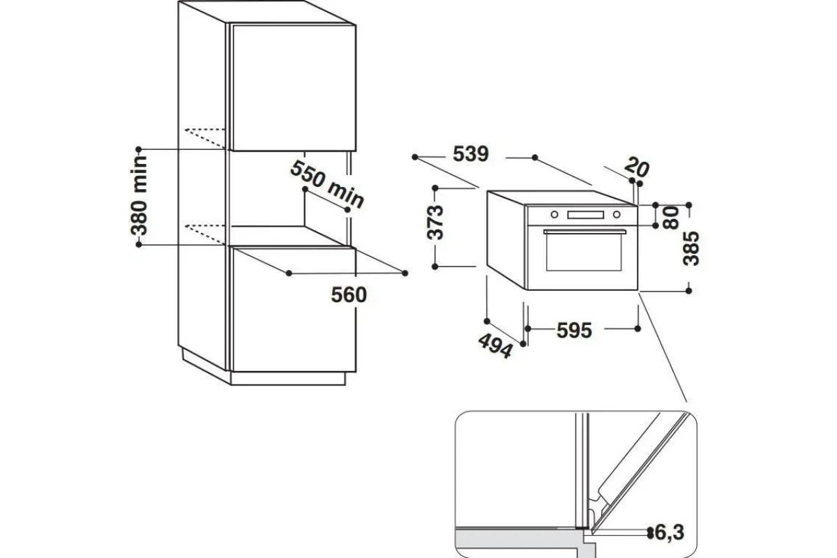Встраиваемая микроволновая печь Whirlpool W7 MD440