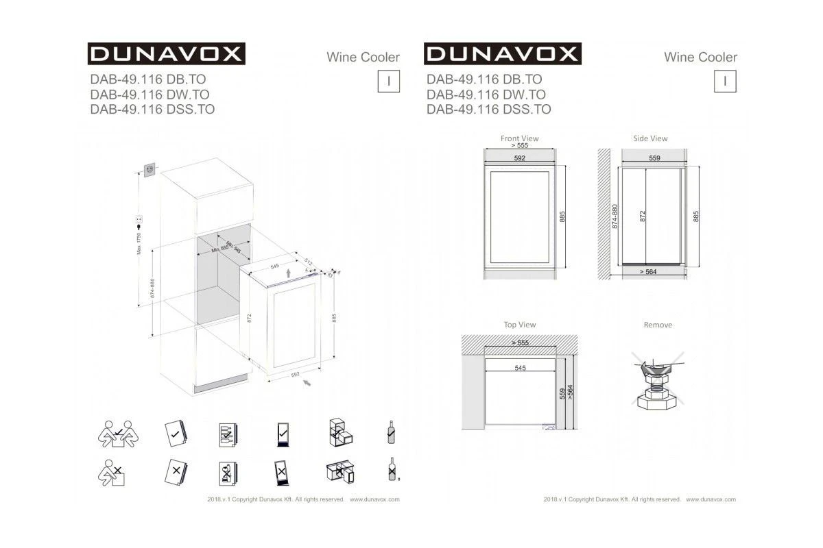 Винный шкаф Dunavox DAB-49.116DB.TO