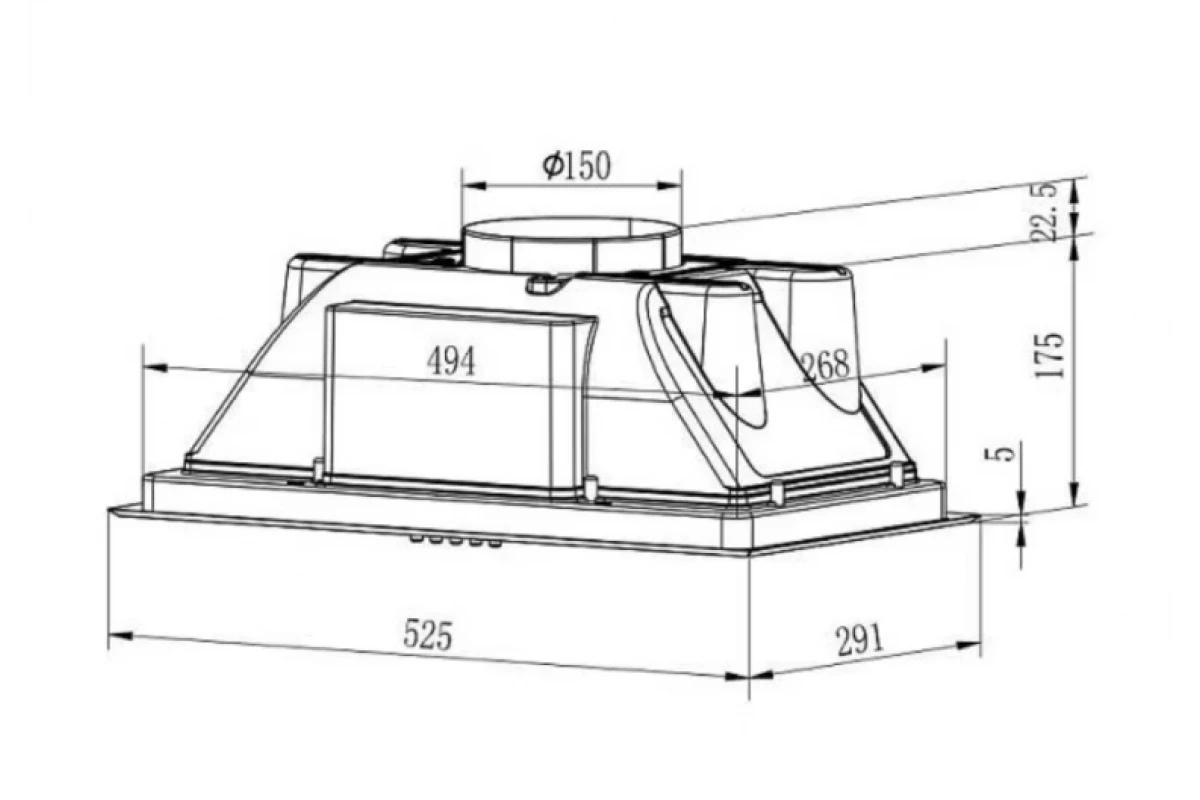 Полновстраиваемая вытяжка Evelux Margit 60 W