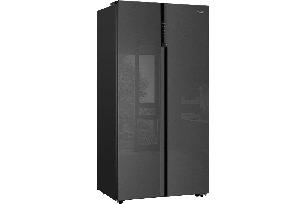 Отдельностоящий холодильник с инвертором Weissgauff WSBS 600 NoFrost Inverter Inox Glass