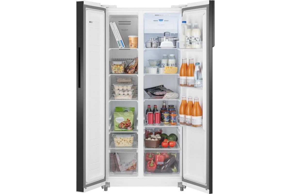 Отдельностоящий холодильник с инвертором Weissgauff WSBS 500 Inverter NoFrost White Glass