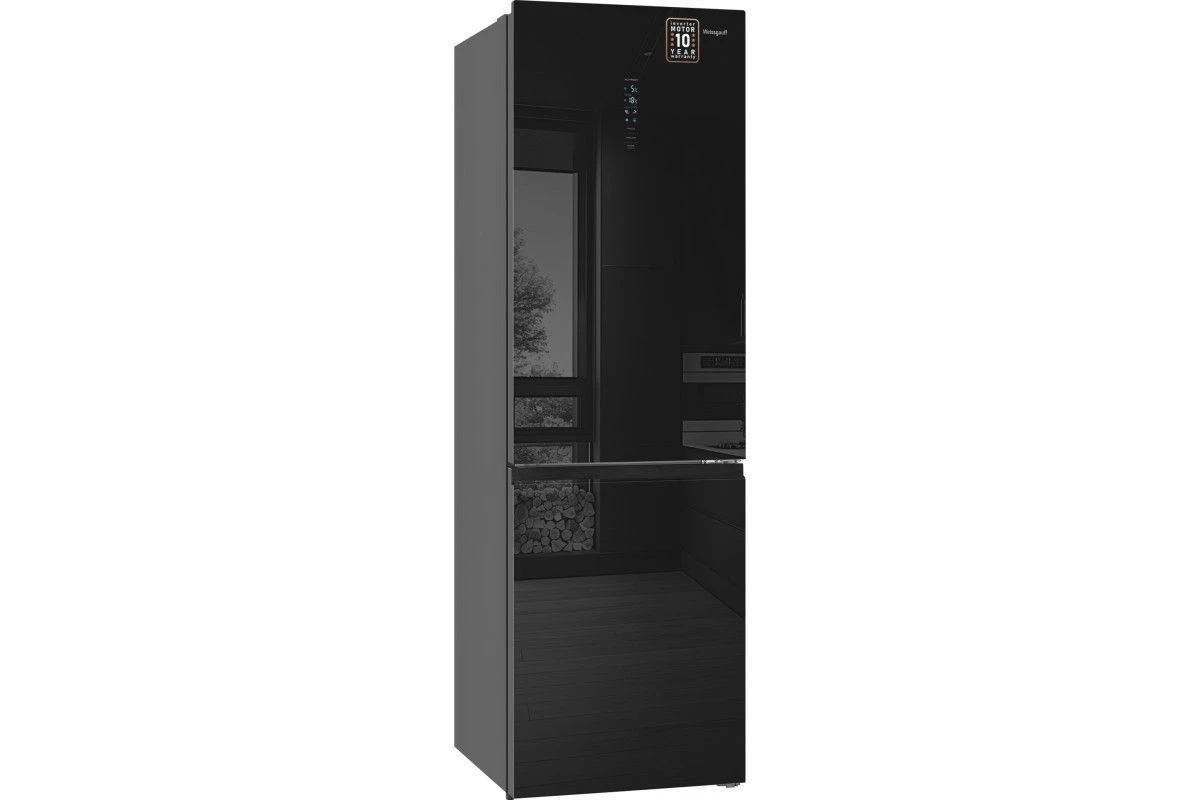 Отдельностоящий холодильник с инвертором Weissgauff WRK 2000 Total NoFrost Inverter Black Glass
