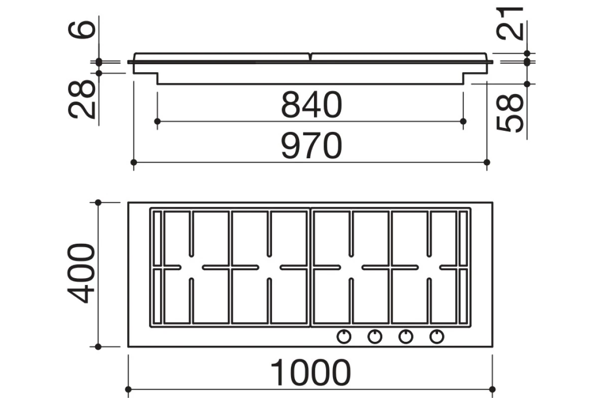 Газовая варочная панель Barazza 1PBF104