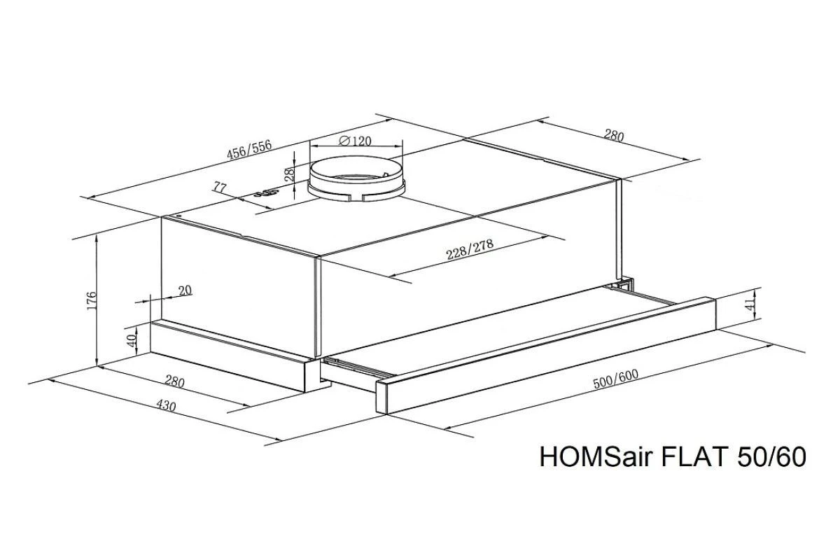 Кухонная вытяжка HOMSair FLAT 60 Glass черный
