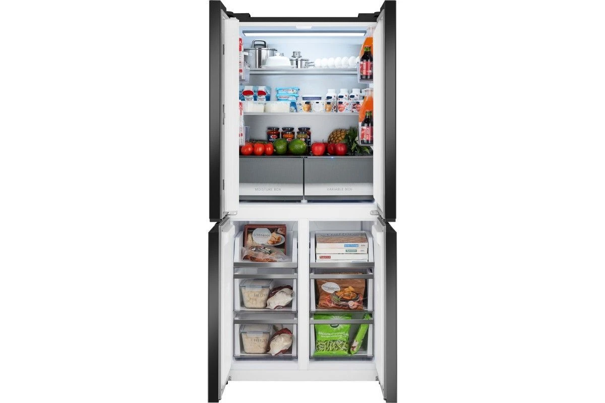 Отдельностоящий холодильник с инвертором Weissgauff WCD 450 Rock Glass NoFrost Inverter