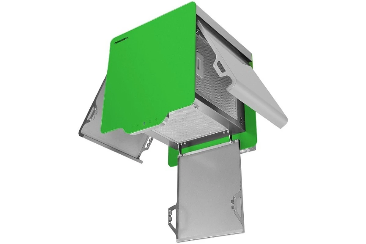 Вытяжка Maunfeld BOX QUADRO 40 нержавейка/зелёное стекло