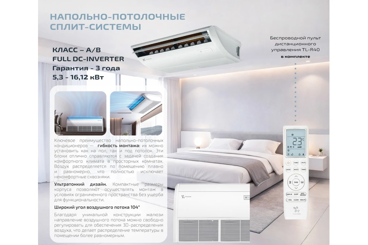 Напольно-потолочный кондиционер Thaicon TL-PU140-FR4/TL-PO140-FR4