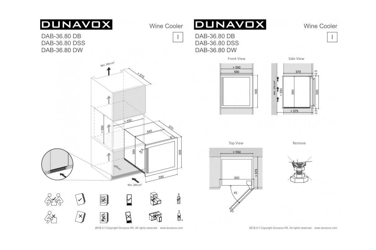 Винный шкаф Dunavox DAB-36.80DW
