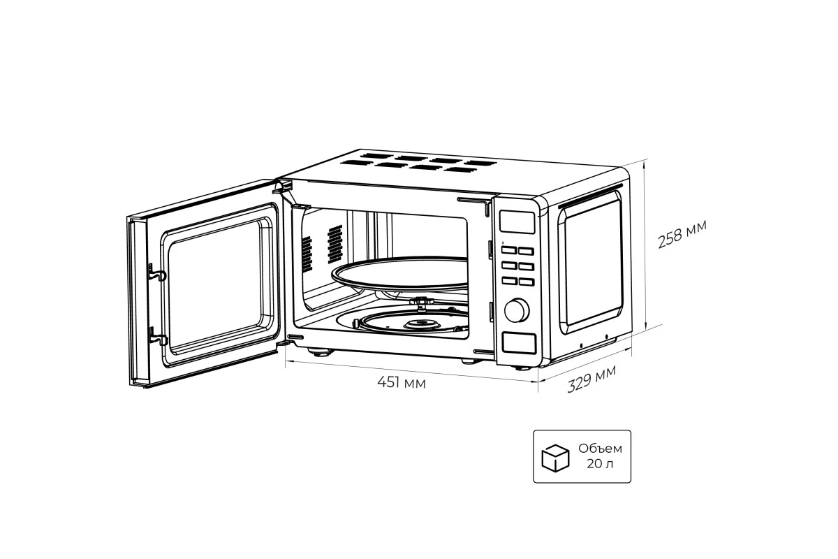 Отдельностоящая микроволновая печь LEX FSMO D.02 WH