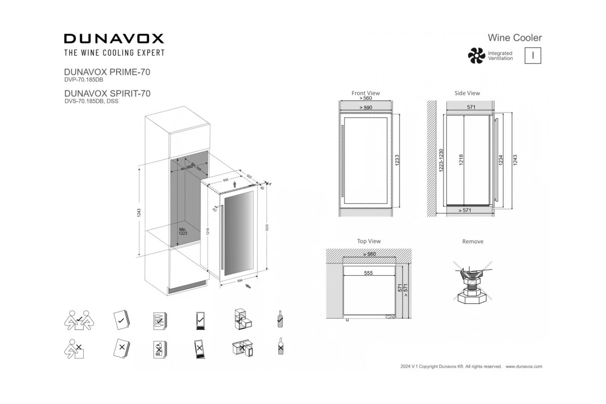 Винный шкаф Dunavox DVS-70.185DB