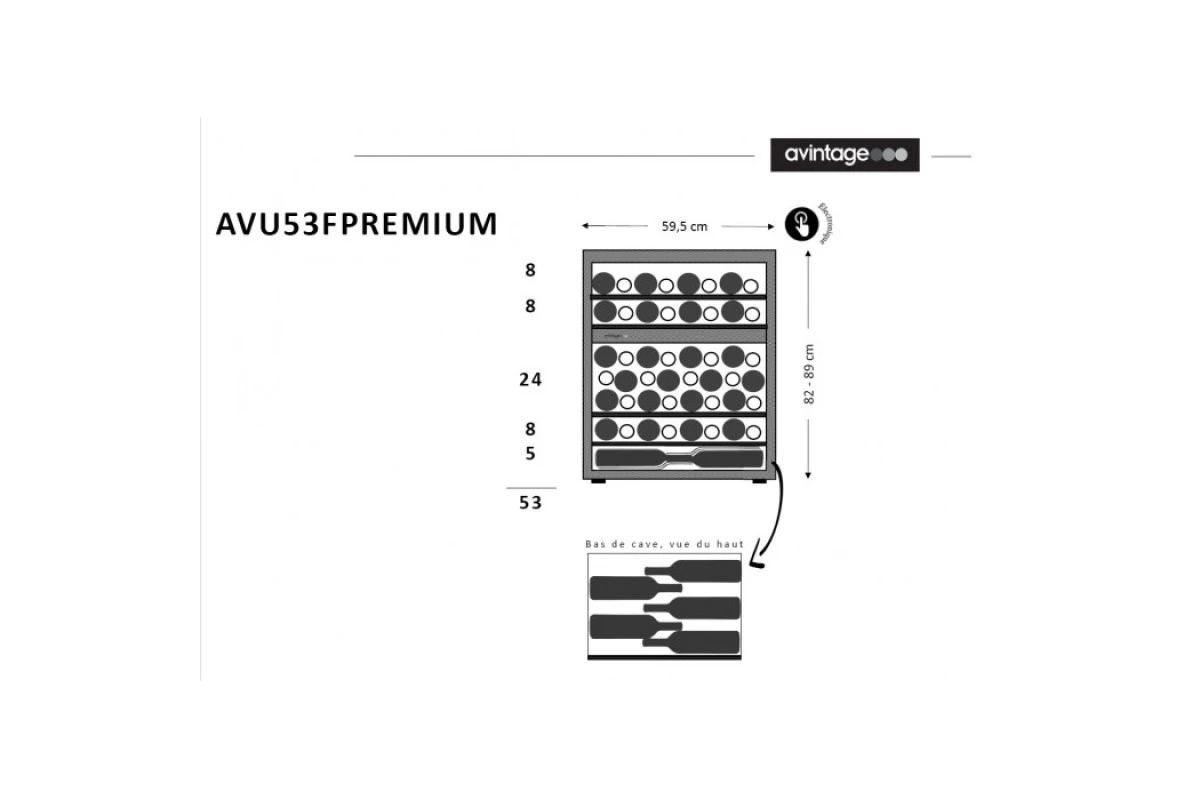 Двухзонный винный шкаф Avintage AVU53F PREMIUM