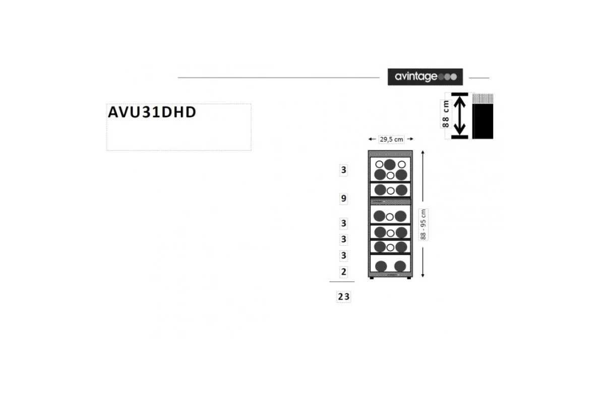 Двухзонный винный шкаф Avintage AVU31DHD