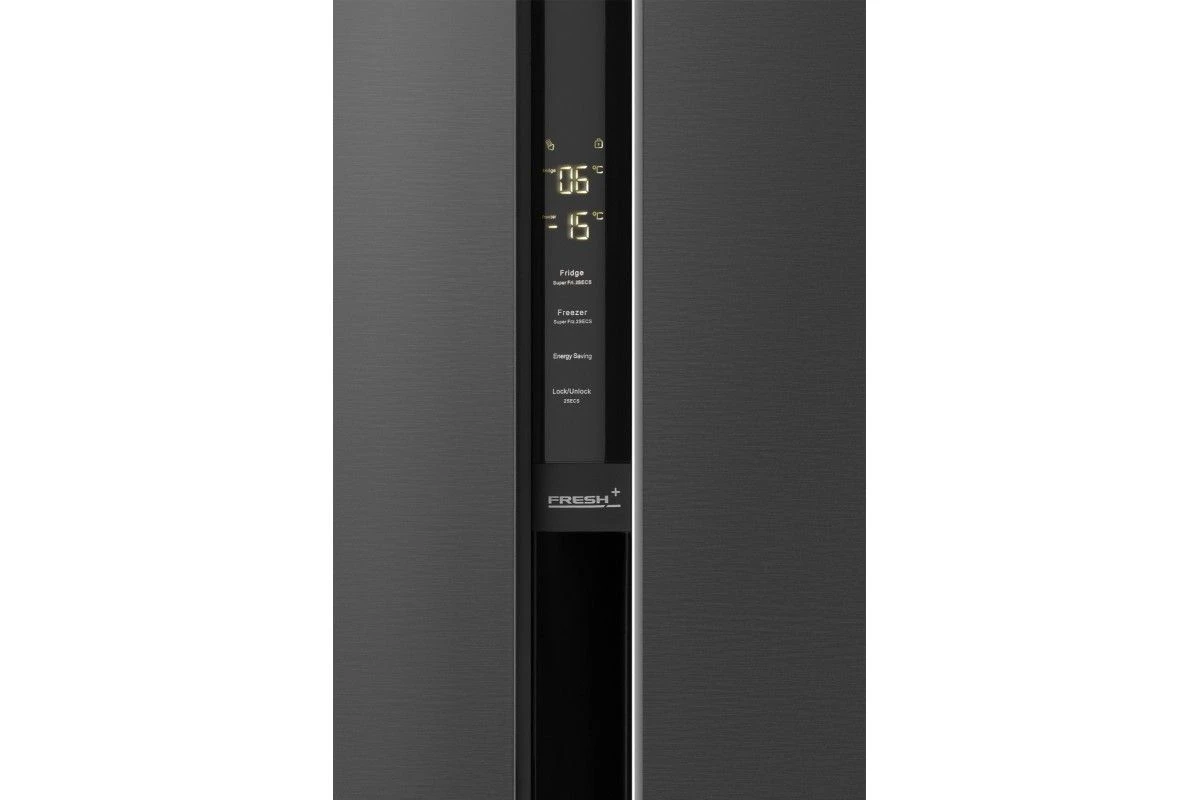 Отдельностоящий холодильник с инвертором Weissgauff WSBS 600 NoFrost Inverter Inox Glass