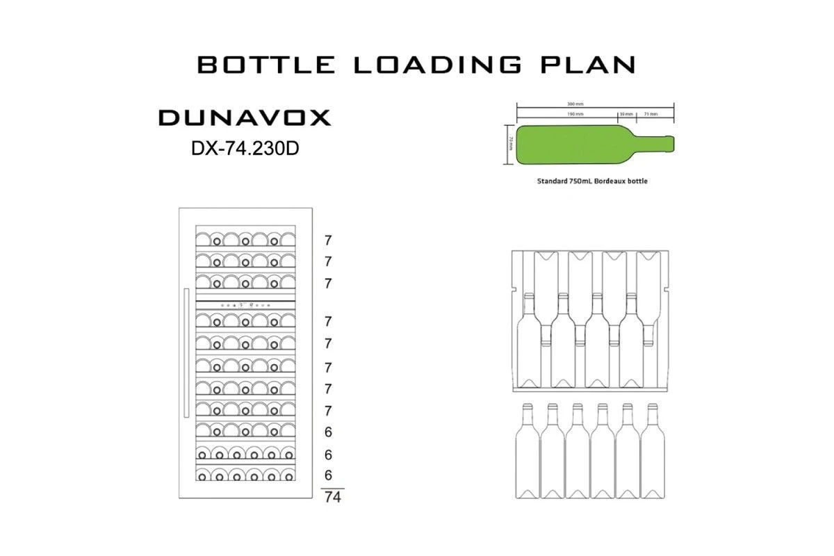 Винный шкаф Dunavox DX-74.230DB