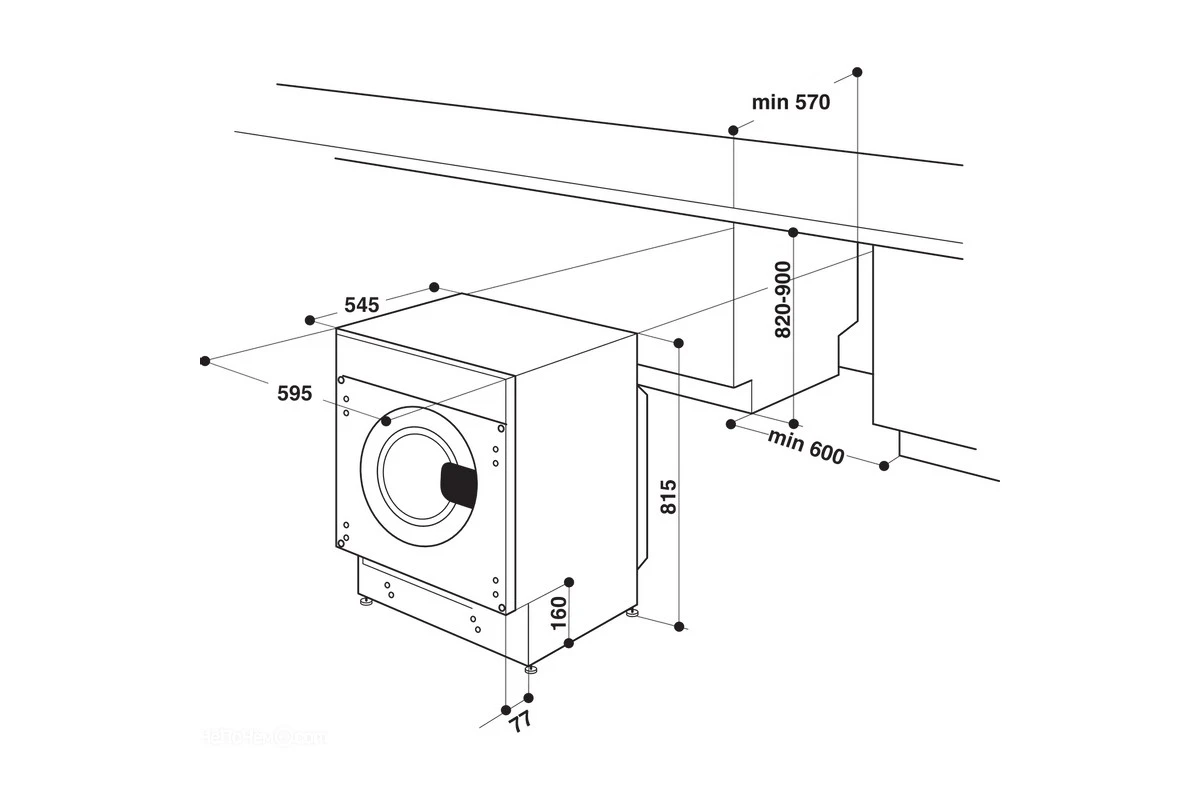 Встраиваемая стиральная машина с сушкой Whirlpool BI WDWG 961484 EU