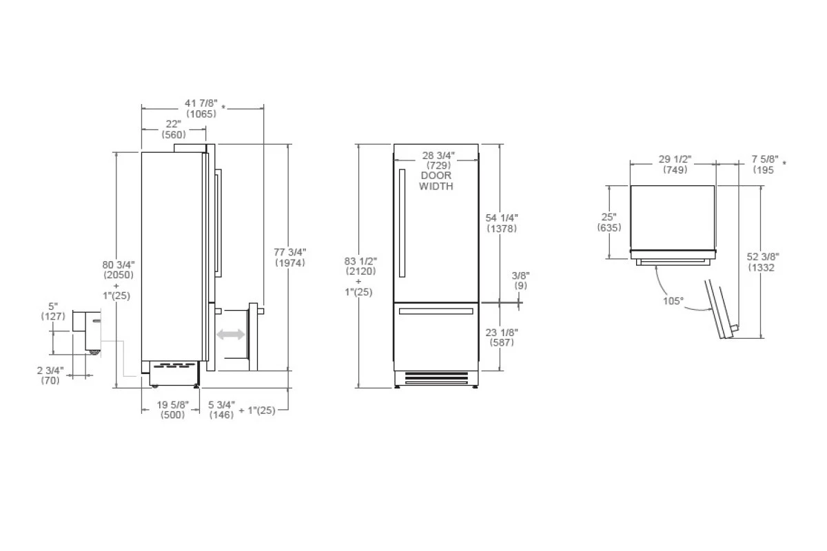 Встраиваемый холодильник Bertazzoni REF755BBLXTT стальной