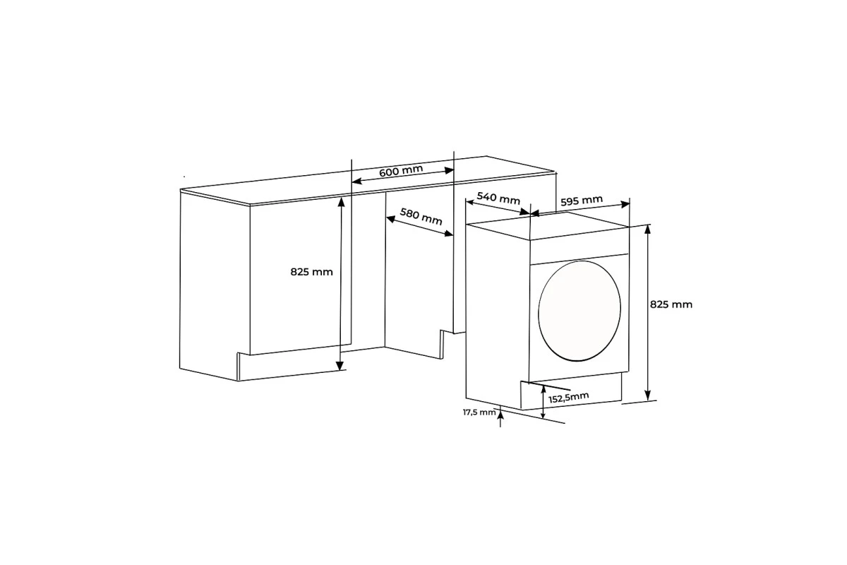 Встраиваемая стиральная машина HOMSair WMB126WH