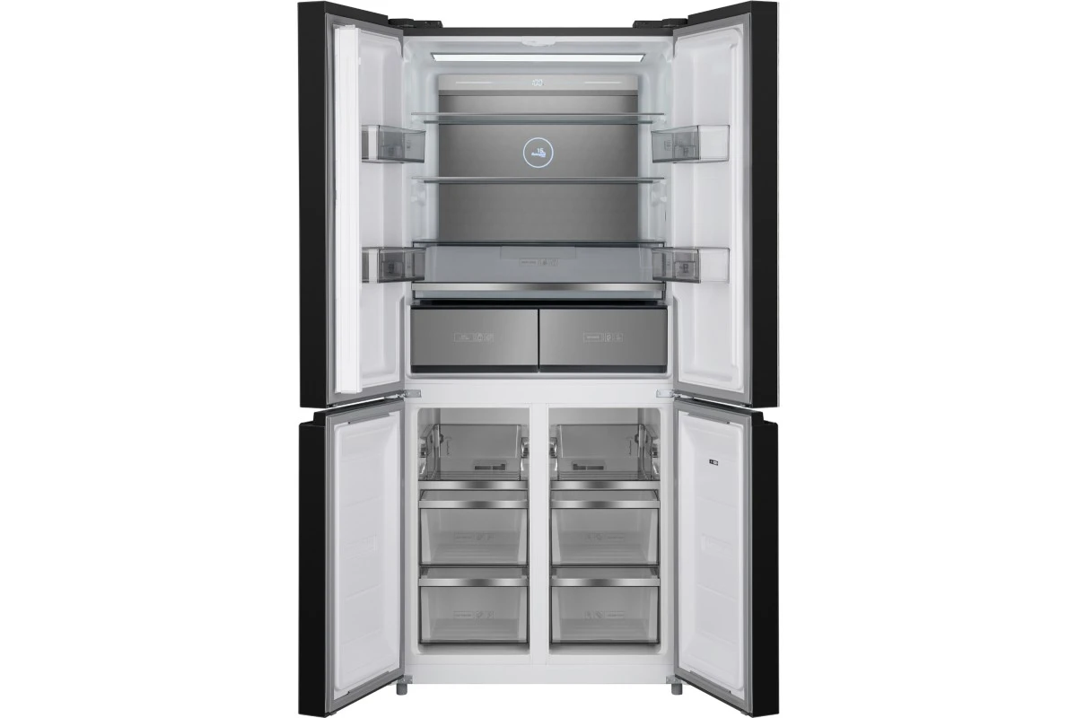 Отдельностоящий холодильник с инвертором Weissgauff WCD 590 NoFrost Inverter Premium EcoFresh Inox Glass