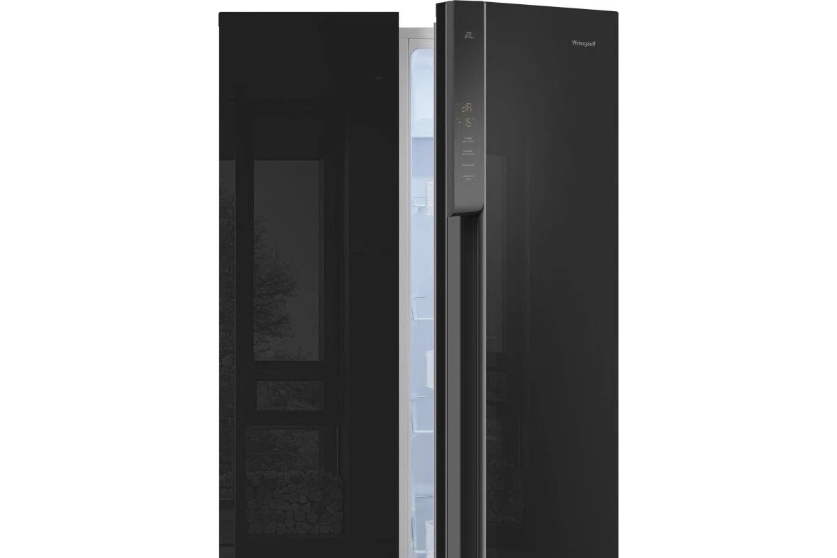 Отдельностоящий холодильник с инвертором Weissgauff WSBS 500 Inverter NoFrost Black Glass