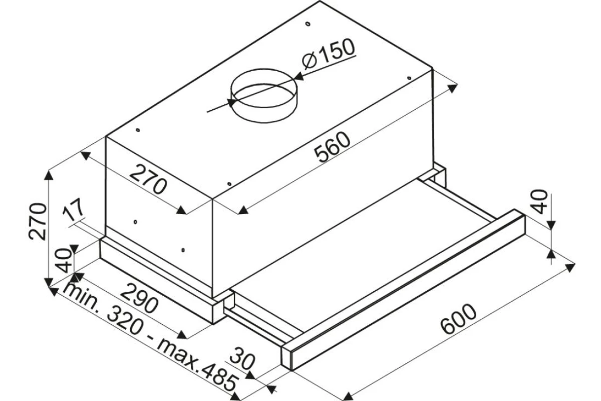 Встраиваемая в шкаф вытяжка BRANDT BHT2611B