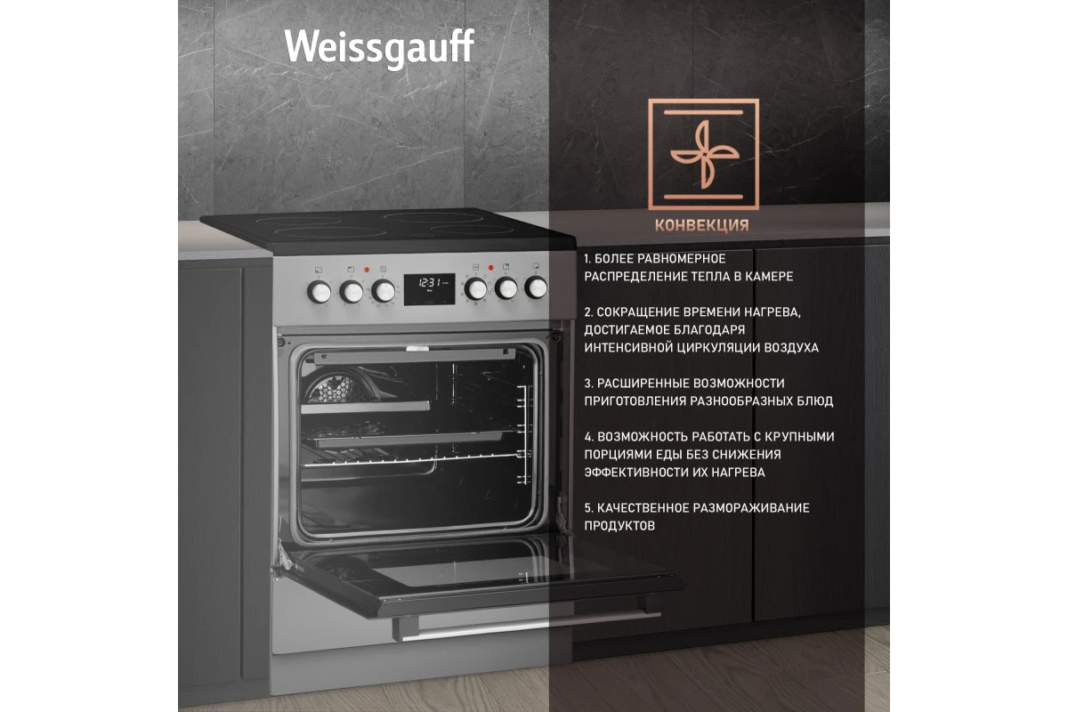 Электрическая плита Weissgauff WES E12V15 SE